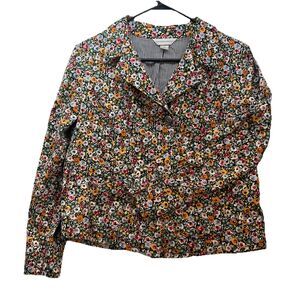 Christopher & Banks jacket Multicolor Floral M Pinstripe Lining